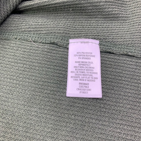 Caslon Green V Neck Sweater Ribbed Medium - Picture 5 of 9